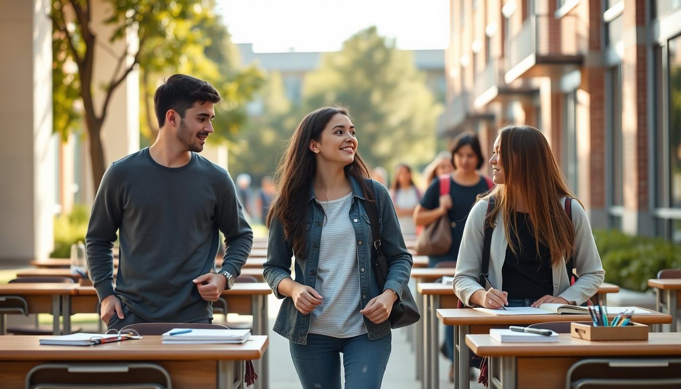 Student using a study guide to organize academic notes